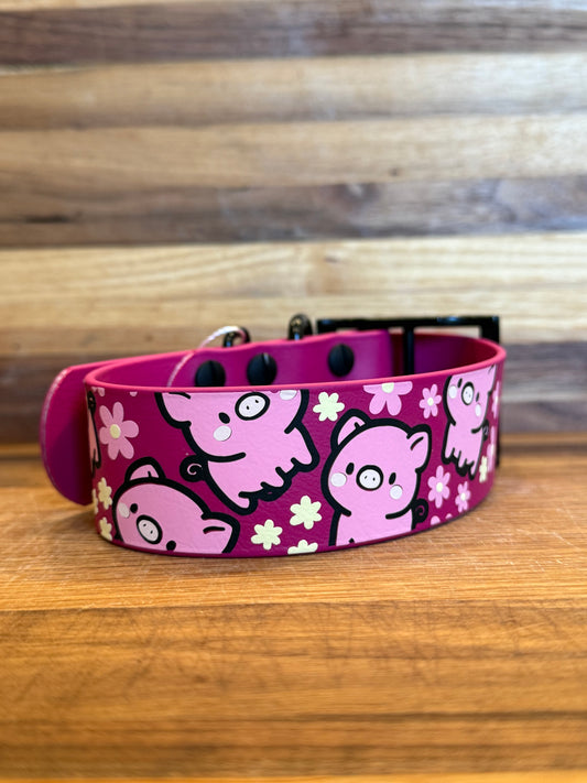 Pretty Piggies Biothane® Dog Collar | 1.5" Waterproof
