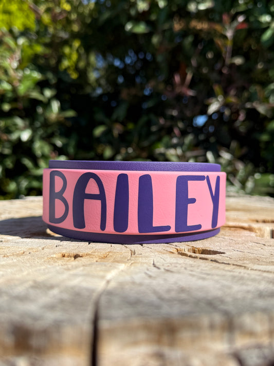 2" Custom Name Biothane® Dog Collar | 1.5" Overlay