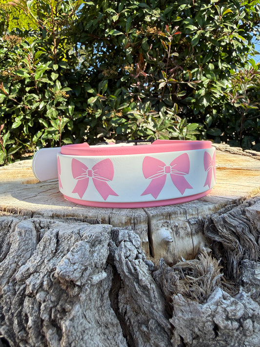 Pink Bow 1.5”/2” Biothane® Dog Collar