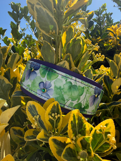 Violet Clover Bloom UV Printed Biothane® Dog Collar