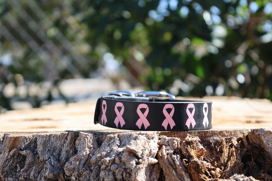 1" Breast Cancer Awareness Biothane® Dog Collar