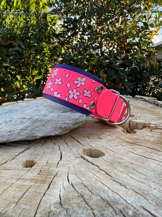 Sakura Dreams Biothane® Dog Collar | 2" Layered Floral