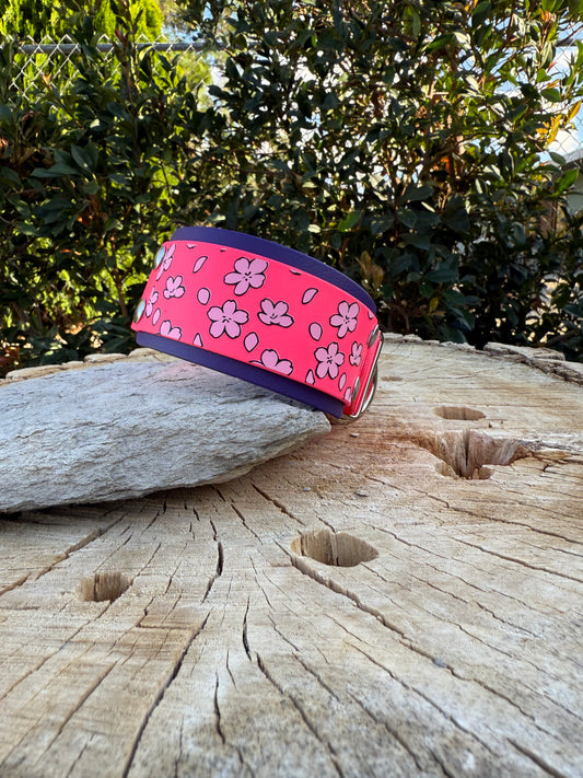 Sakura Dreams Biothane® Dog Collar | 2" Layered Floral